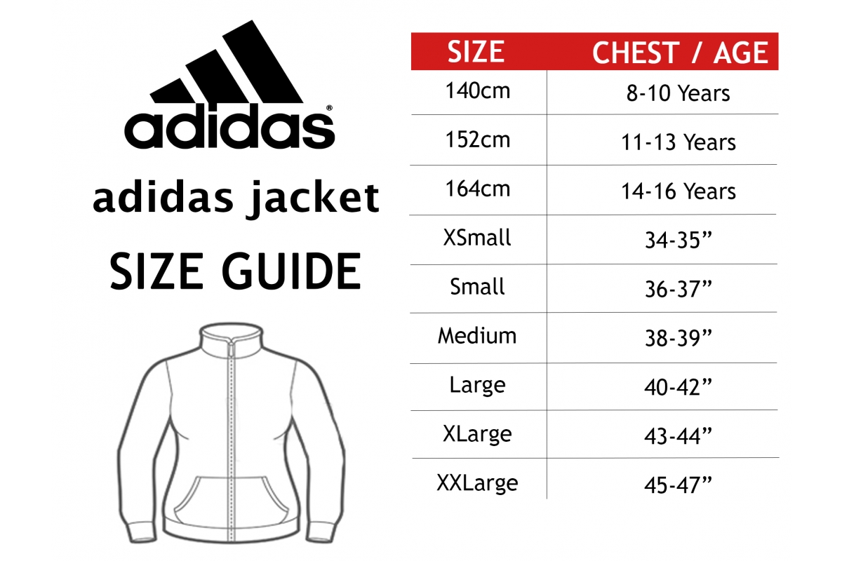 adidas jacket size chart uk